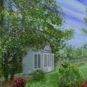 Haus im Garten, 2016
Format: 30 x 30 cm (Ausschnitt)